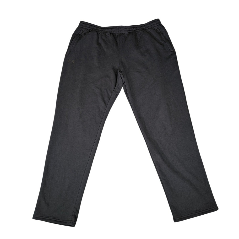 Under Armour Mens 2XL Black Fleece Straight Leg Sweatpants Joggers Activewear